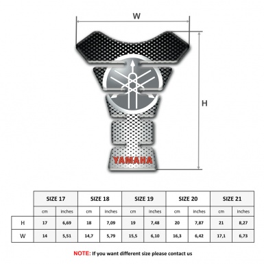 Yamaha Tank Pad Protector Grey Black Decoration Red Inscription Logo Design 