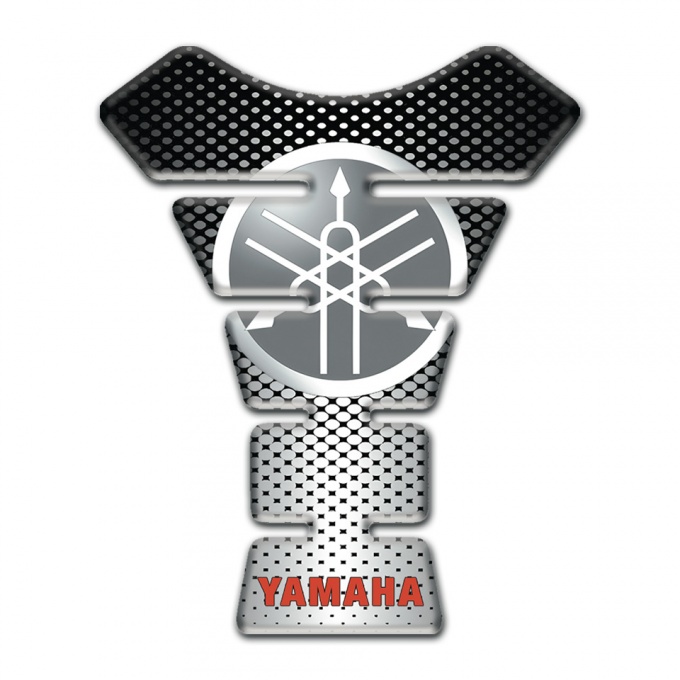 Yamaha Tank Pad Protector Grey Black Decoration Red Inscription Logo Design 