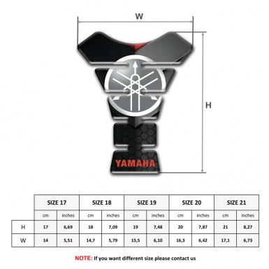 Yamaha Tank Pad Motorbike Red Inscription with Grey Circle logo 