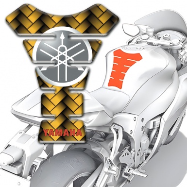 Yamaha Tank Guard Pads Yellow Fibers Circle Logo Style 