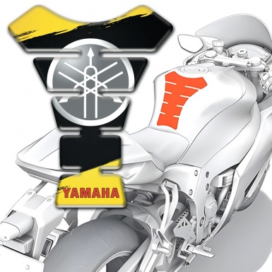 Yamaha Tank Pad Protector Black Yellow Painted base Circle Logo 