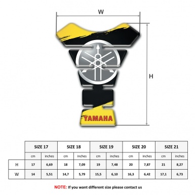 Yamaha Tank Pad Protector Black Yellow Painted base Circle Logo 