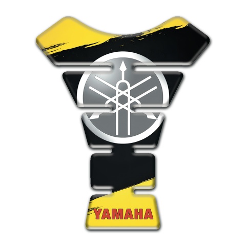 Yamaha Tank Pad Protector Black Yellow Painted base Circle Logo 