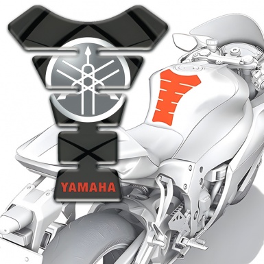 Yamaha Tank Protector Center Silicone Sticker with Circle Grey logo 