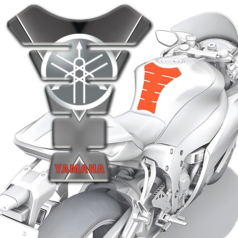 Yamaha  Tank Pad Motorbike Matte Grey Background Style 