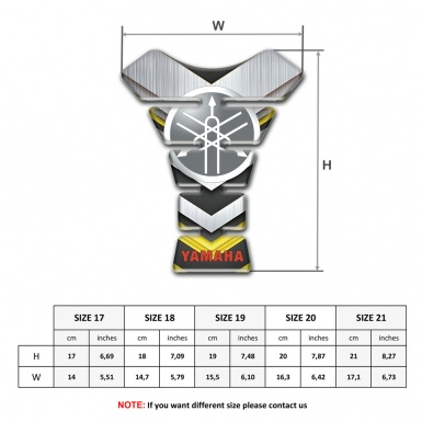 Yamaha Tank Protector Silver with Yellow Details Style 