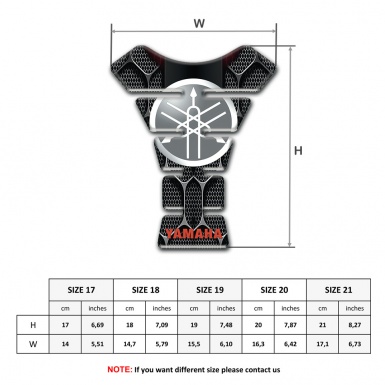 Yamaha Tank Pad Protector 3D Base Print and Circle Logo Design 