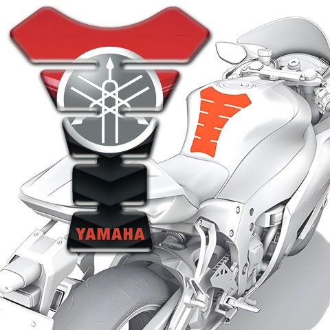 Yamaha Tank Pad Protector Circle Logo Design with Red Black base 
