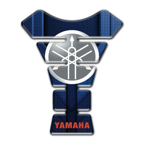 Yamaha Tank Pad Motorbike Circle Gray Logo with dark Blue base 