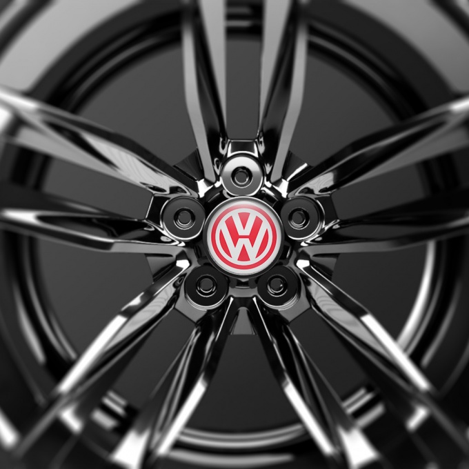 VW Volkswagen Center Hub Dome Stickers Classic Red Ring | Wheel Emblems ...