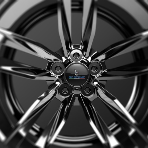 Opel Bertone   Wheel Center Cap Domed Stickers Gray And Blue logo