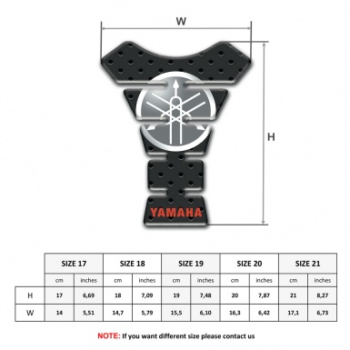 Yamaha Tank Pad Protector Perforated Rubber Effect Base Round Gray Logo 