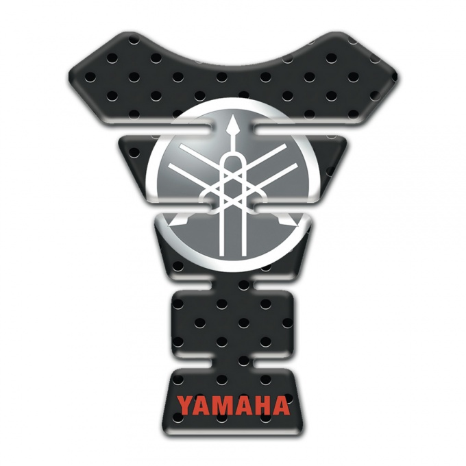 Yamaha Tank Pad Protector Perforated Rubber Effect Base Round Gray Logo 