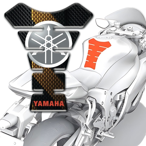 Yamaha Tank Pad Motorbike Circle Logo Brown Black base 