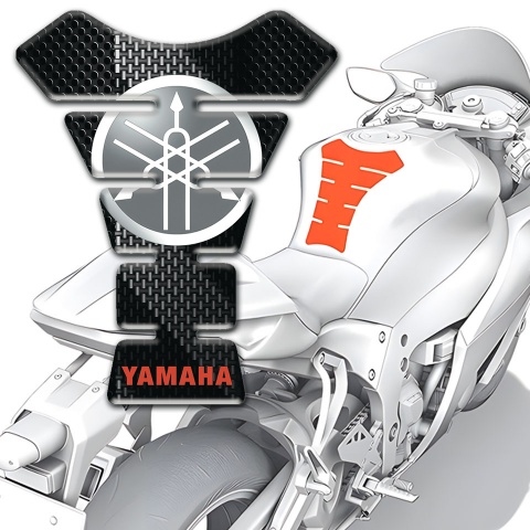 Yamaha Tank Protector Circle Logo Grey Black base 