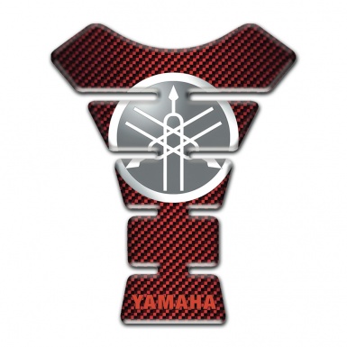 Yamaha Tank Guard Pads Classic Logo Red Carbon Edition 