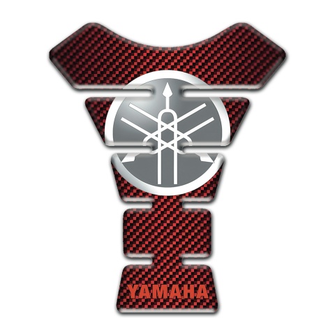 Yamaha Tank Guard Pads Classic Logo Red Carbon Edition 