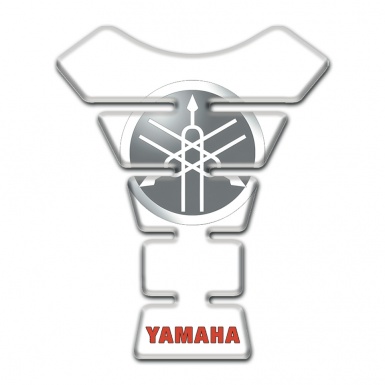 Yamaha Tank Guard Pads Round Classic Logo White Base 