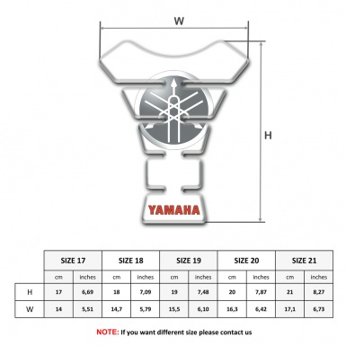 Yamaha Tank Guard Pads Round Classic Logo White Base 