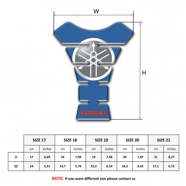 Yamaha Tank Pad Protector Grey Logo Blue Base 