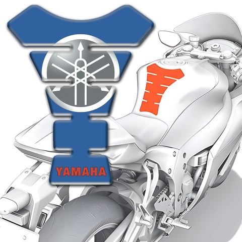 Yamaha Tank Pad Protector Grey Logo Blue Base 
