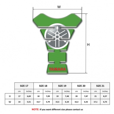 Yamaha Tank Protector White Grey Logo Green Base 