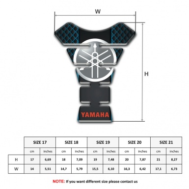 Yamaha Tank Protector White Grey Logo Neon Mesh base Motive