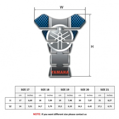 Yamaha Tank Pad Protector Blue Mesh Motive Classic Logo Style 
