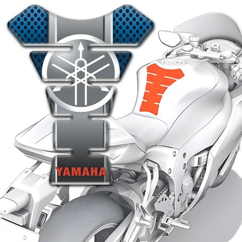 Yamaha Tank Pad Protector Blue Mesh Motive Classic Logo Style 