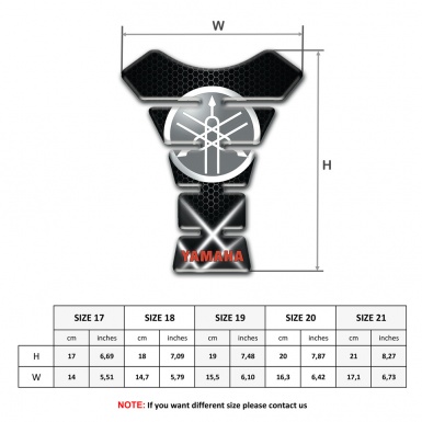 Yamaha Tank Pad Motorbike White Grey Logo with Lights Effect Base 