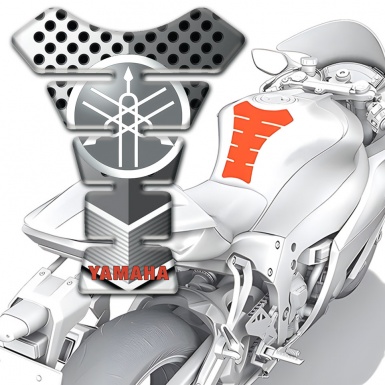 Yamaha Tank Guard Pads Perforated Base Circle Style Logo 