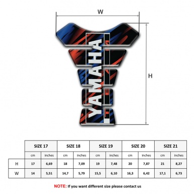 Yamaha Tank Protector Team Style and Black Base with Blue Red Decoration 