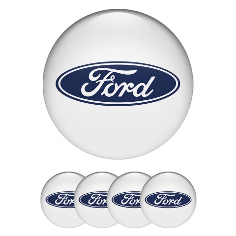 Ford Emblems for Wheel Center  White Base Navy Logo