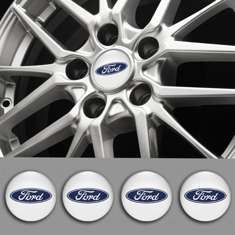 Ford Emblems for Wheel Center  White Base Navy Logo