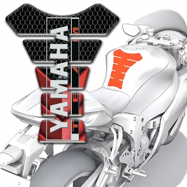 Yamaha  Tank Pad Protector Team Style Red Black Background 