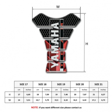 Yamaha  Tank Pad Protector Team Style Red Black Background 