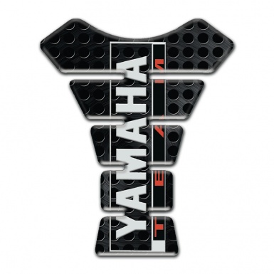 Yamaha Tank Pad Protector Black Perforated base Vertical Logo Inscription
