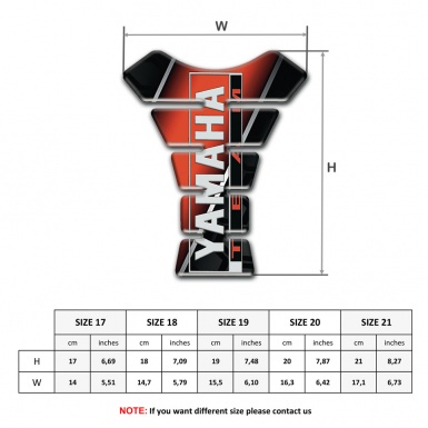 Yamaha Tank Protector Red Black Base Vertical Inscription Logo 