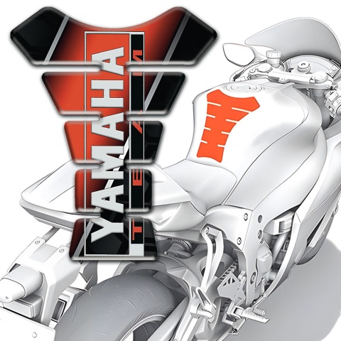 Yamaha Tank Protector Red Black Base Vertical Inscription Logo 