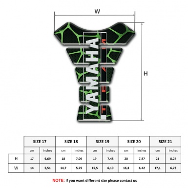 Yamaha Tank Pad Protector Green patterns base Team Style 