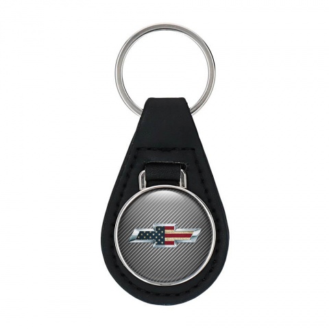 Chevrolet Key Fob Leather Grey Carbon USA Design