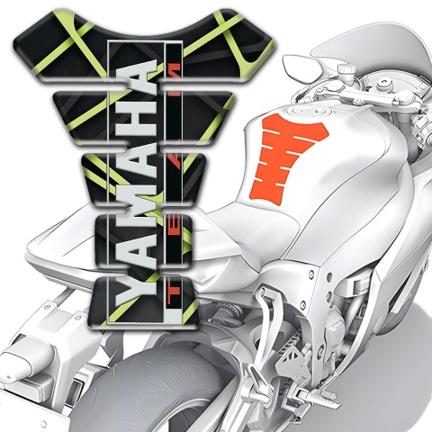 Yamaha Tank Guard Pads Green Stripes Model Design Team Style 