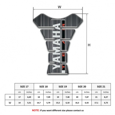Yamaha Tank Pad Motorbike Gray with White Stripes Decoration Team Logo style 