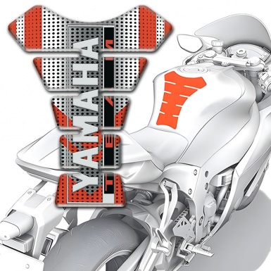 Yamaha Tank Pad Protector Silver Red Design Team logo Style 