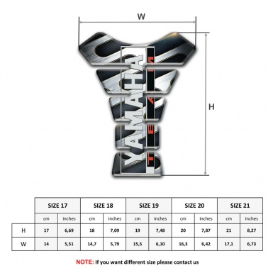 Yamaha Tank Pad Motorbike Black Grey Base Team Style 