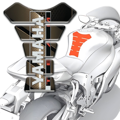 Yamaha Tank Guard Pads Bronze Design Inscription Logo Style 