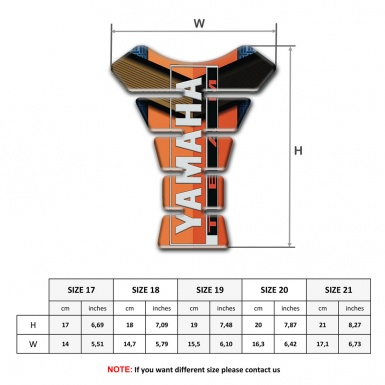 Yamaha Tank Pad Protector Orange Brown decoration Team style 