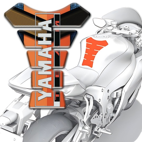 Yamaha Tank Pad Protector Orange Brown decoration Team style 