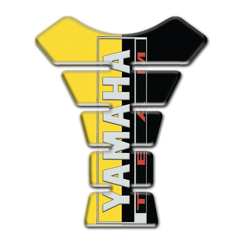 Yamaha Tank Protector Yellow Black halves and Team Logo Style 