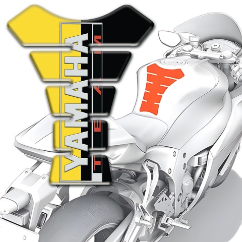 Yamaha Tank Protector Yellow Black halves and Team Logo Style 